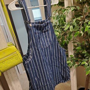 Forever 21+ Striped Denim Overall Dress Size 2x